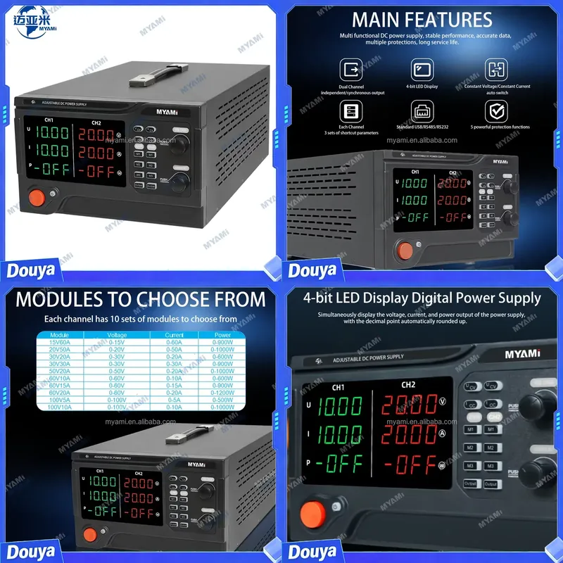High Power 60V 20A Bench Power Supply - MYAMi 1200W 60V 20A Zweikanaliges Einstellbares