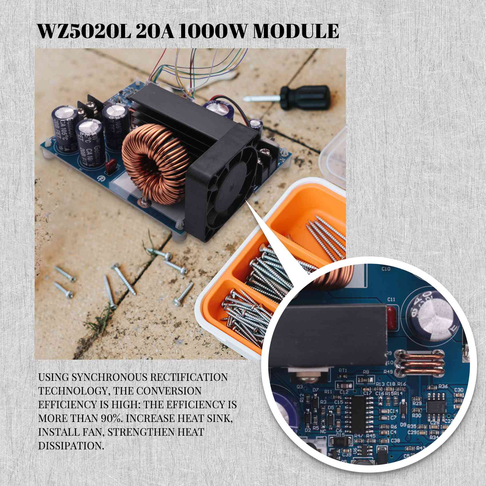 Step Down Dc Power Supply Module 1000W - AC18(Garantiert) WZ5020L 20A 1000W DC-DC Buck-Wandler